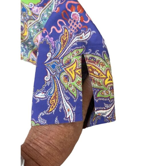 Hinson Wu Aileen 3/4 Sleeve Paisley Printed Shirt Button Back Size 16 $270 NWOT - Picture 14 of 16